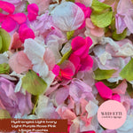 Petal Confetti hydrangea - Light Ivory L Purple Rose Pink L Sage Fuschia