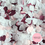 Biodegradable paper Confetti hearts - Burgundy Pink