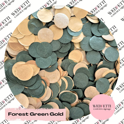 Circles Large 2.5cm Biodegradable - Forest Green Gold