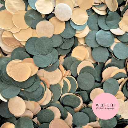 Circles Large 2.5cm Biodegradable - Forest Green Gold