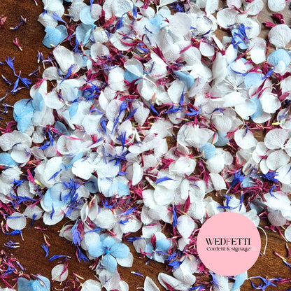 Snow Petal Confetti® - Snow Petals - White Blue & Burgundy Blue CF