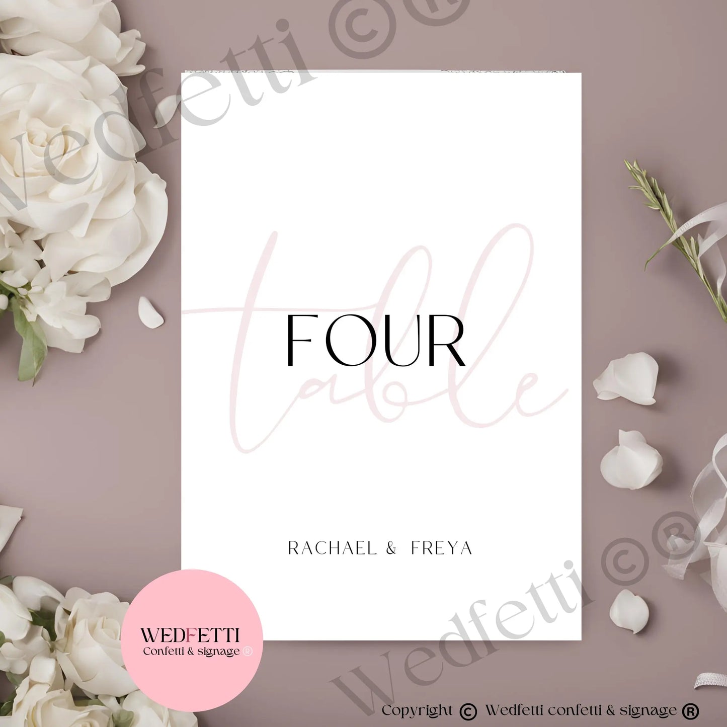 Table numbers WedFetti