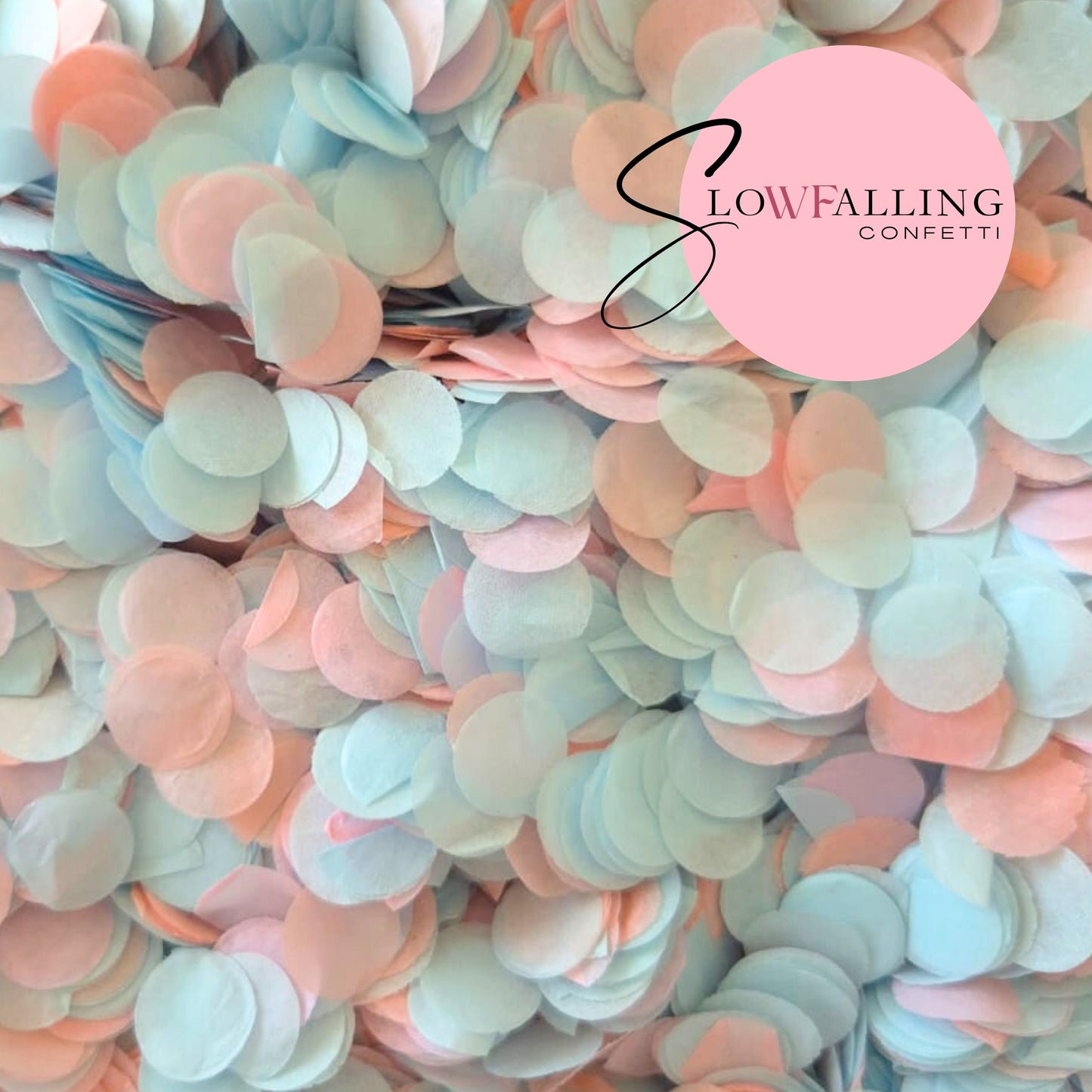 Slow falling paper Confetti - Baby Blue Baby Pink
