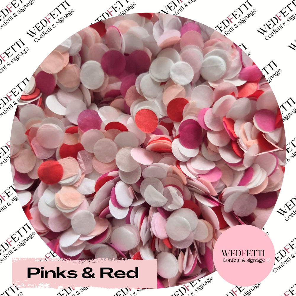 Slow falling paper Confetti - Pinks & Red