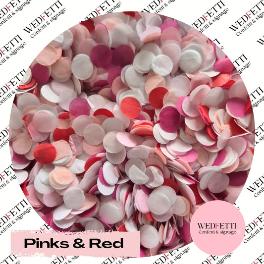 Slow falling paper Confetti - Pinks & Red