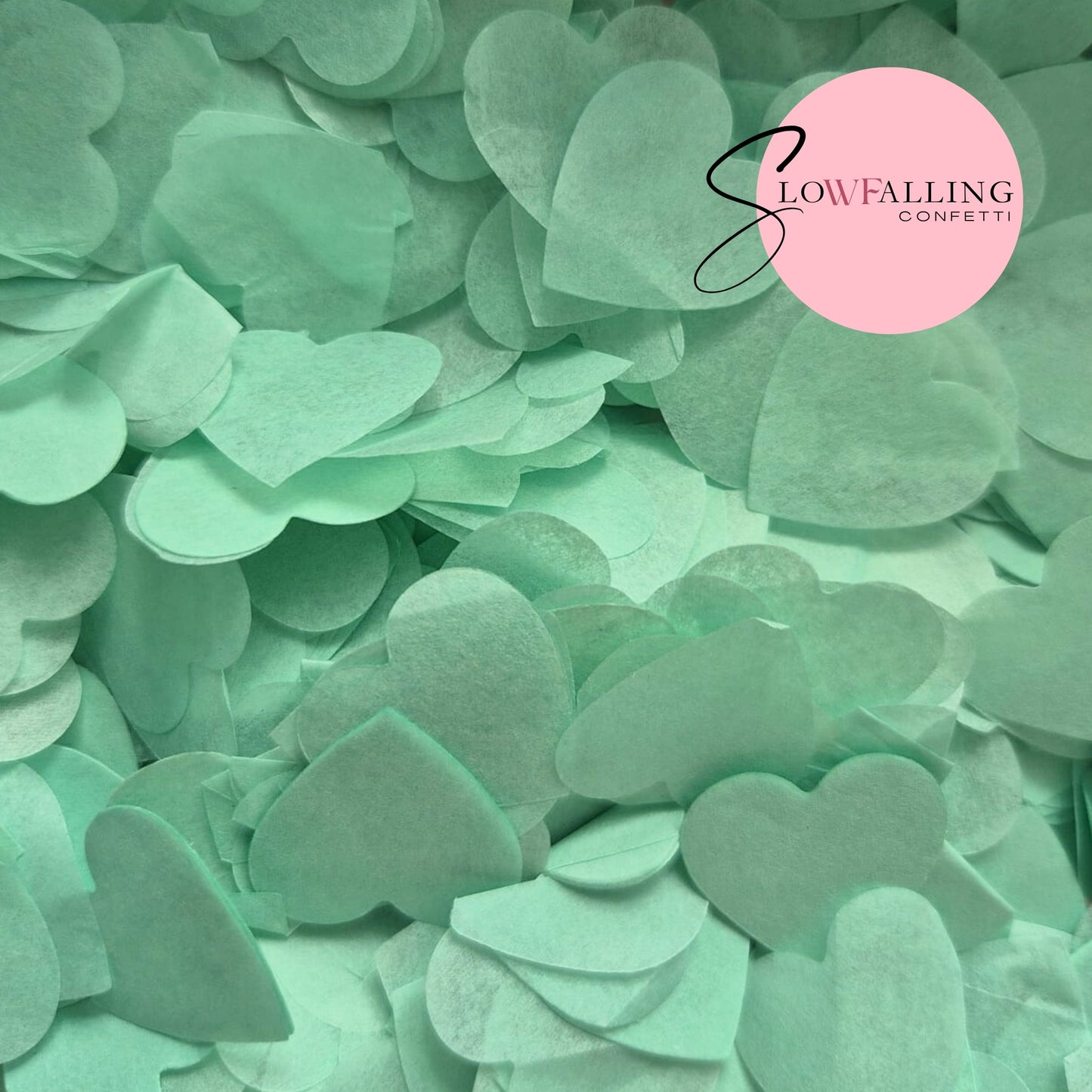 Biodegradable paper Confetti hearts - Mint