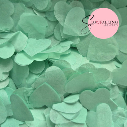 Biodegradable paper Confetti hearts - Mint