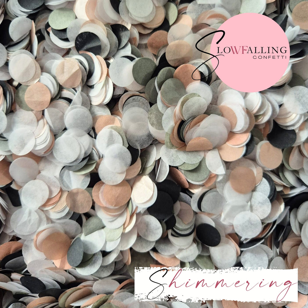 Shimmering Biodegradable Confetti - Rose Gold Grey White Black