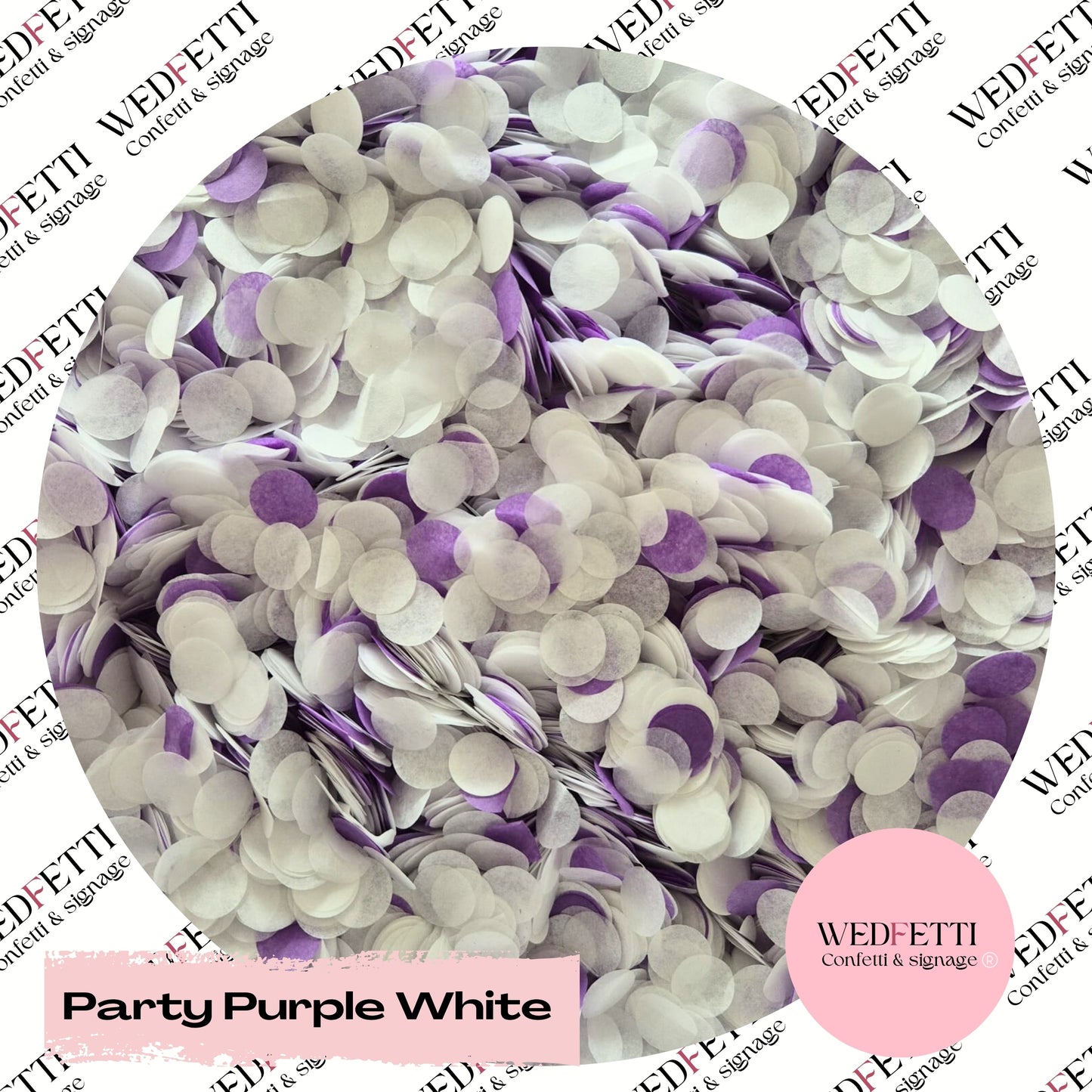 Slow falling paper Confetti - Party Purple White