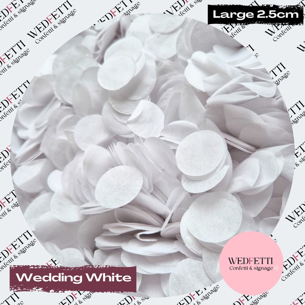 Circles Large 2.5cm Biodegradable - Wedding White