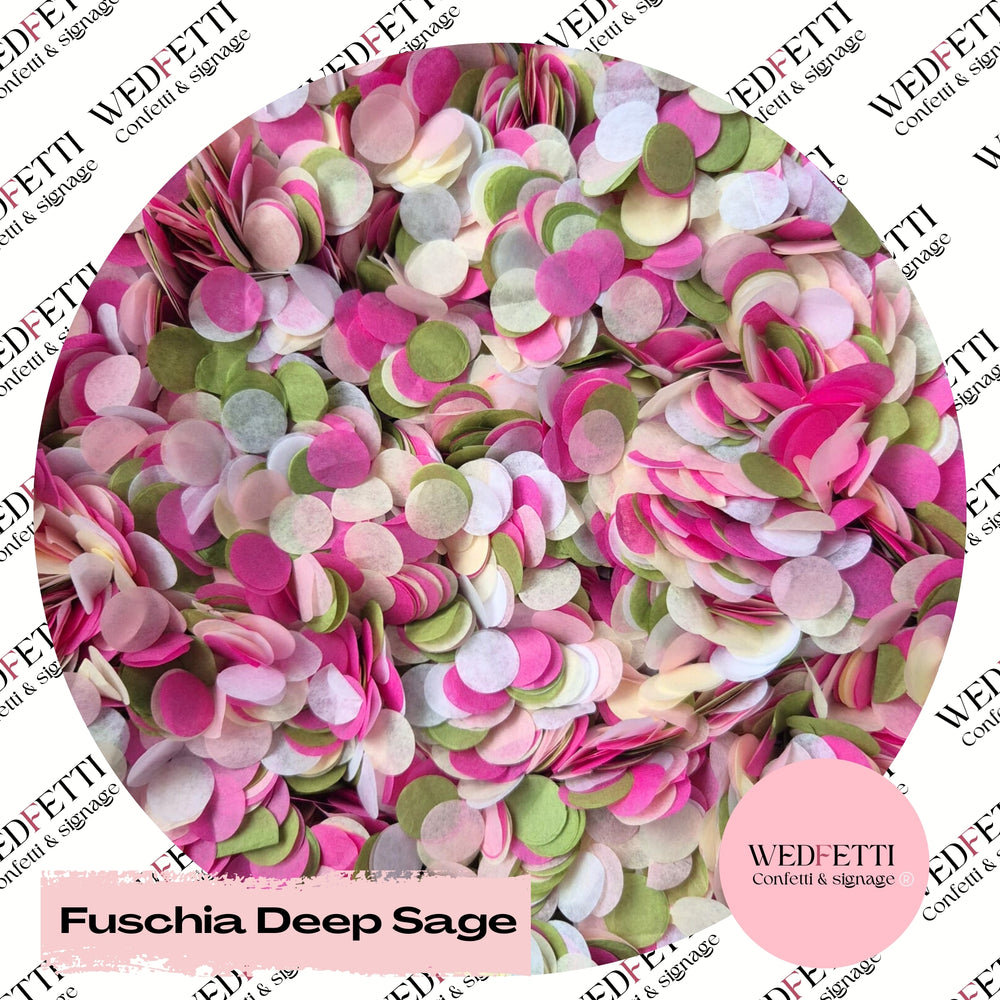 Slow falling paper Confetti - Fuschia Deep Sage