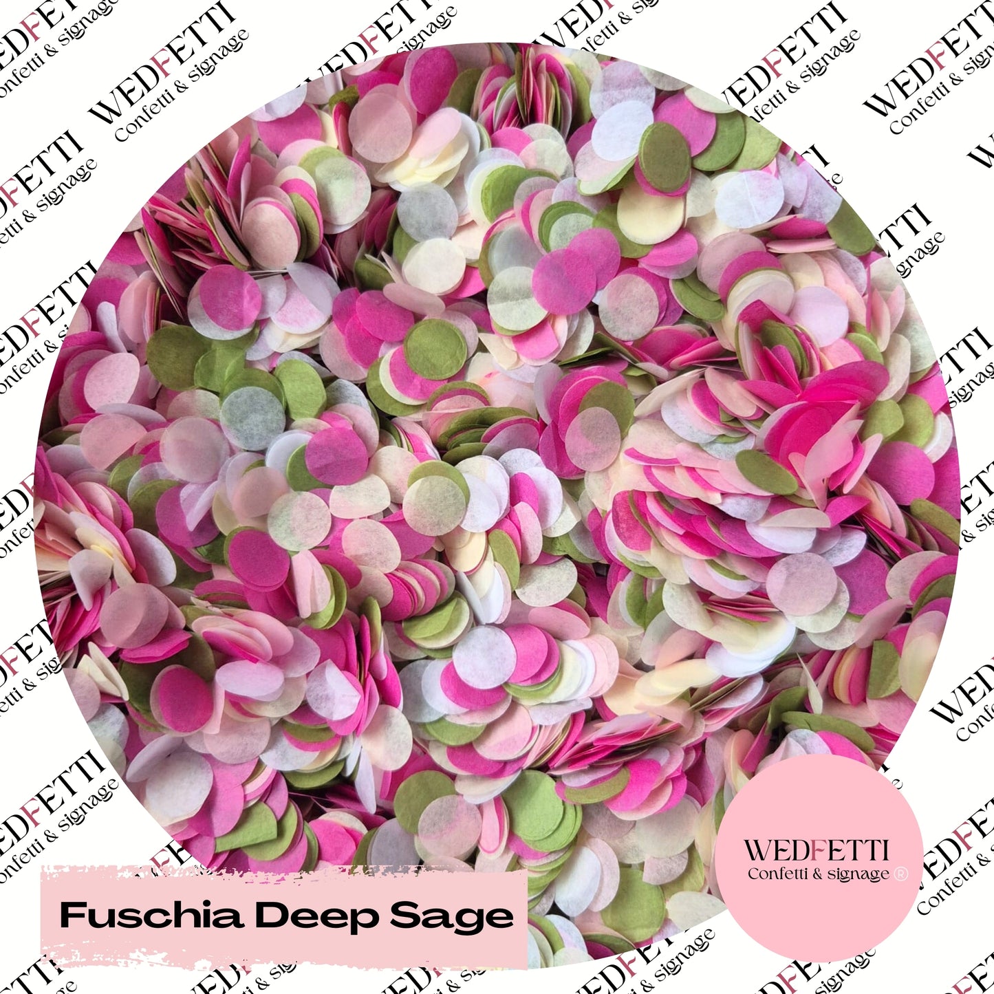 Slow falling paper Confetti - Fuschia Deep Sage