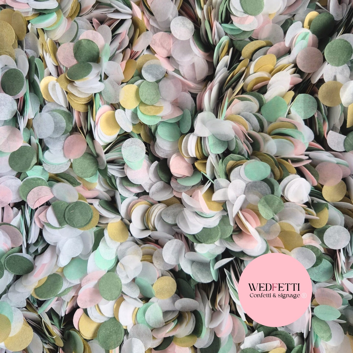 Slow falling paper Confetti - Sage Blush Gold