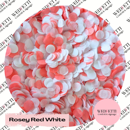 Slow falling paper Confetti - Rosey Red White