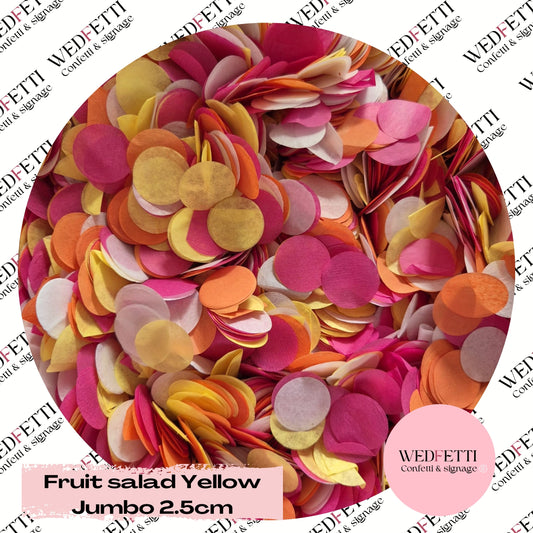 Circles Large 2.5cm Biodegradable - Fruit Salad Yellow
