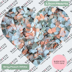 Paper Confetti hearts 1.5cm - Peach Grey White