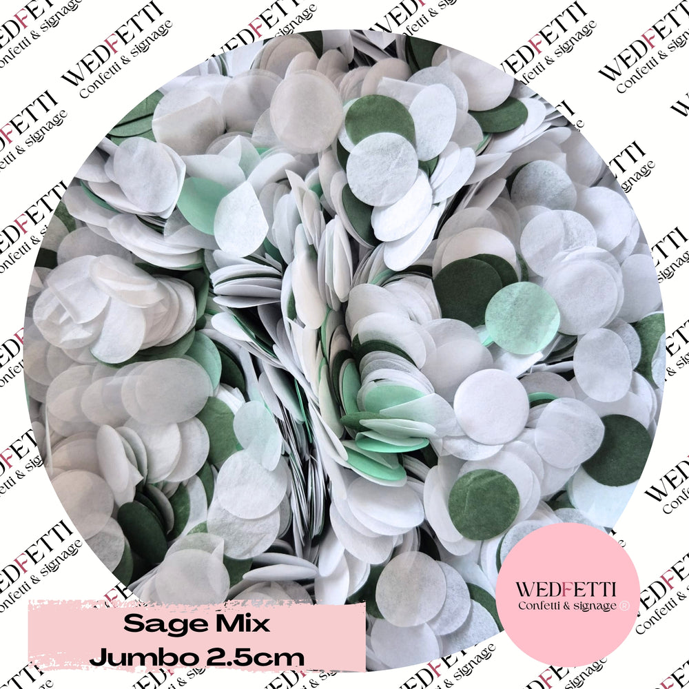 Circles Large 2.5cm Biodegradable - Sage Mix