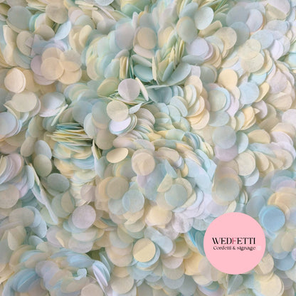 Slow falling paper Confetti - Light Blue Ivory White