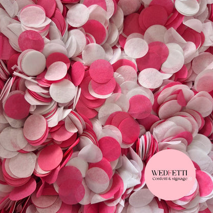 Circles Large 2.5cm Biodegradable - White Fuschia