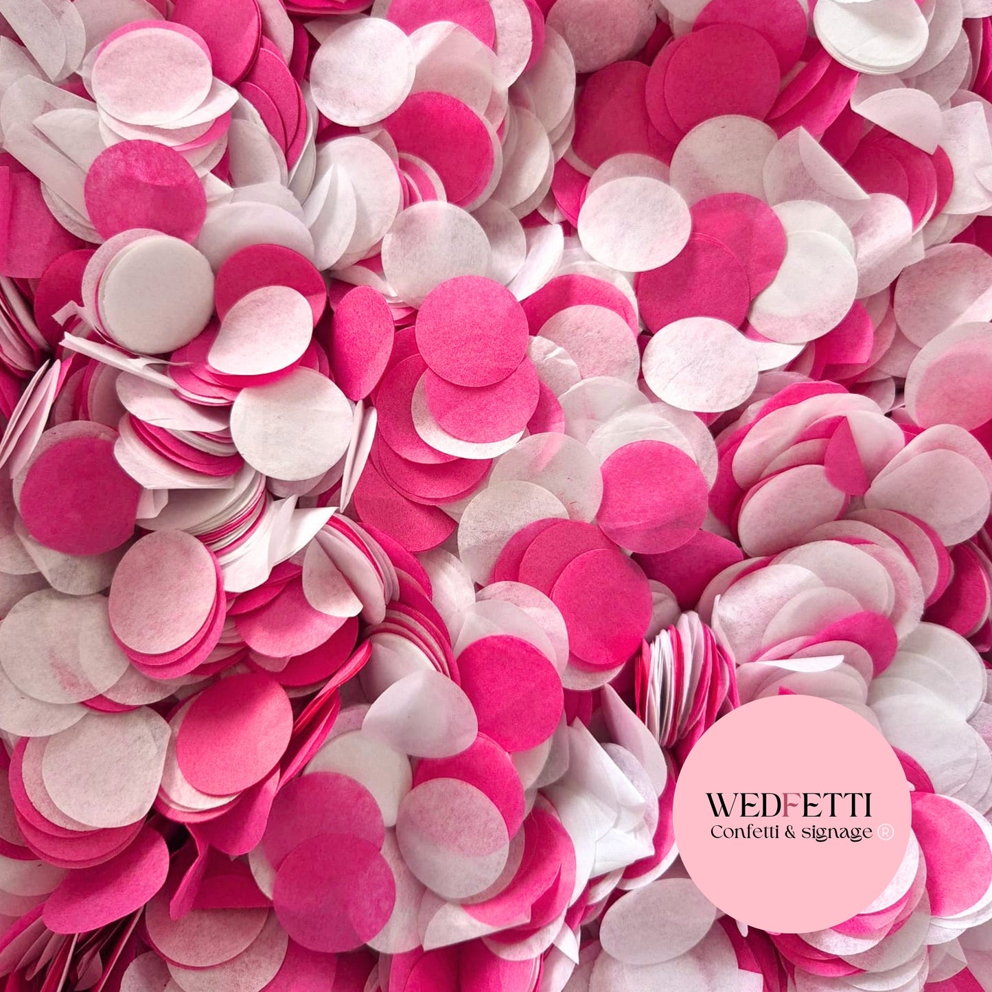 Circles Large 2.5cm Biodegradable - White Fuschia