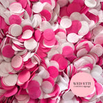 Circles Large 2.5cm Biodegradable - White Fuschia