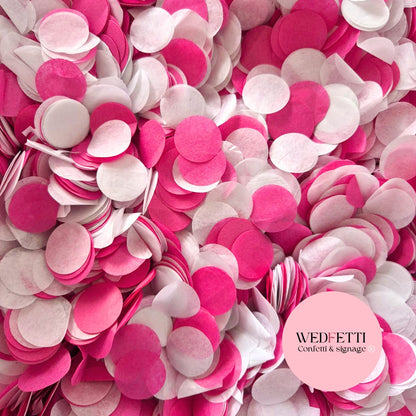Circles Large 2.5cm Biodegradable - White Fuschia
