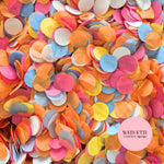 Circles Large 2.5cm Biodegradable - Fruit Salad Dusty Blue yellow
