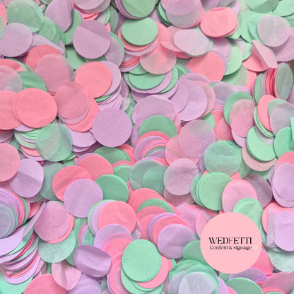 Circles Large 2.5cm Biodegradable - Lavender Rose Pink Mint
