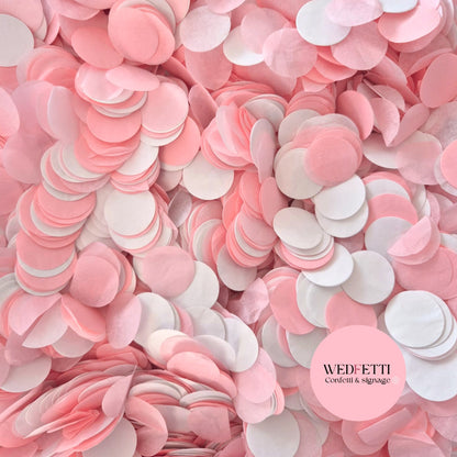 Circles Large 2.5cm Biodegradable - Baby Pink White