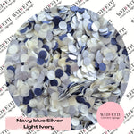 Slow falling paper Confetti - Navy Blue Silver Light Ivory