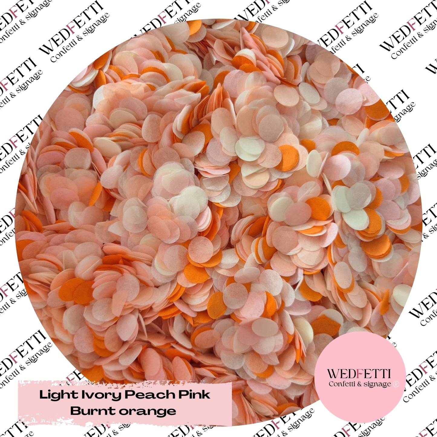 Slow falling paper Confetti - Light Ivory peach Pink burnt orange