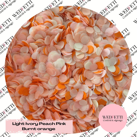 Slow falling paper Confetti - Light Ivory peach Pink burnt orange