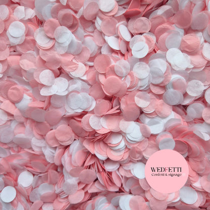 Biodegradable Slow falling paper Confetti - Blush Pink White XL bulk bag 500g