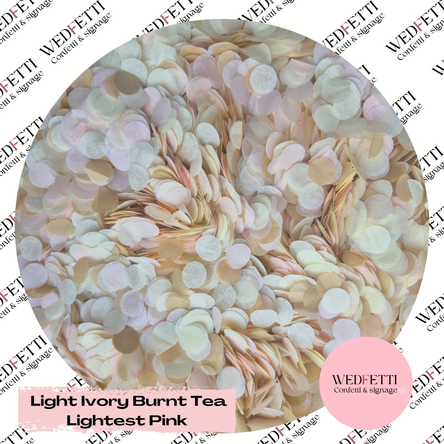 Slow falling paper Confetti - Light Ivory Burnt Tea Lightest Pink