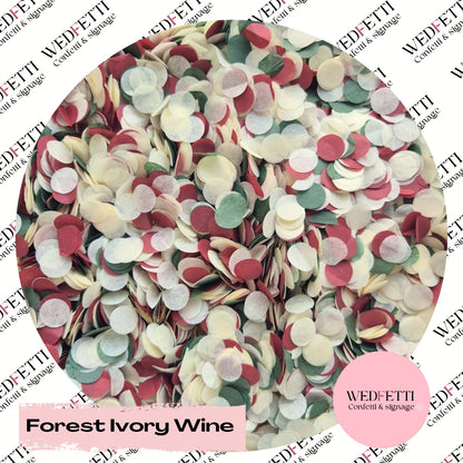 Slow falling paper Confetti - Forest Ivory Wine