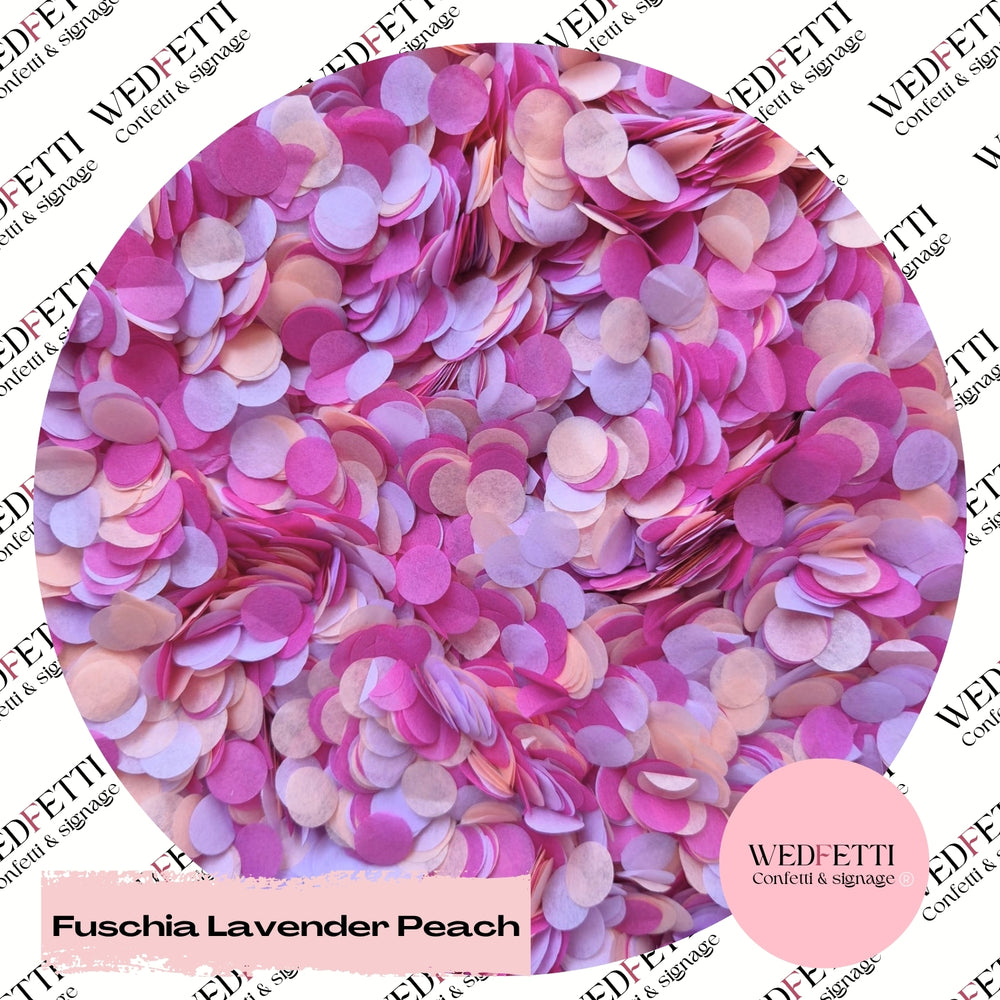 Slow falling paper Confetti - Fuschia Lavender Peach