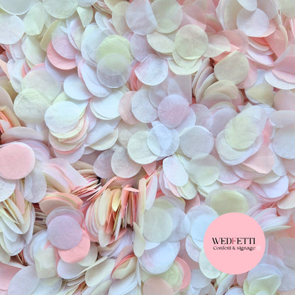 Circles Large 2.5cm Biodegradable - Baby Pink Ivory white