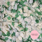 Slow falling paper Confetti - Dark Green Light Ivory