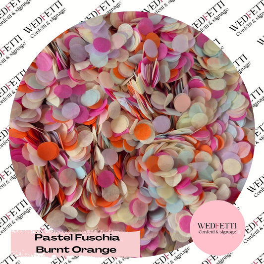 Slow falling paper Confetti - Pastel Fuschia Burnt Orange