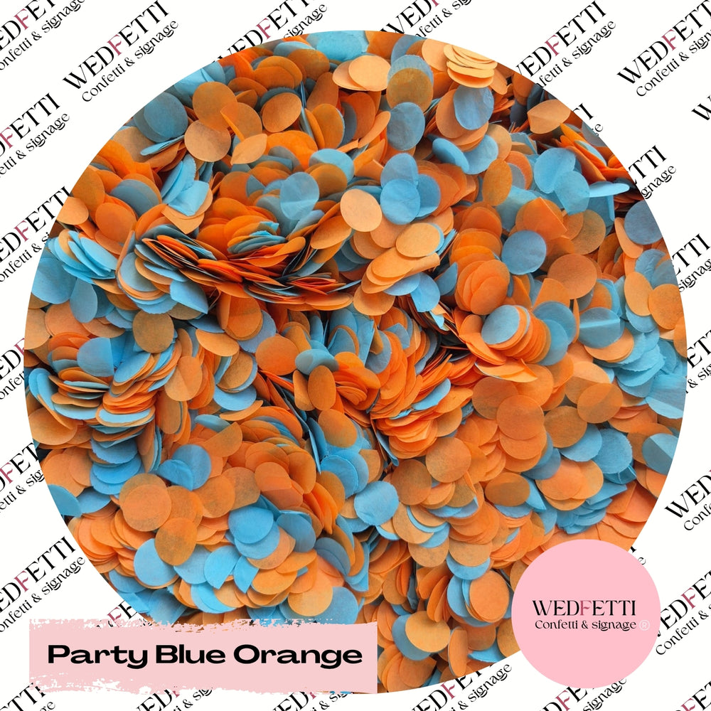Slow falling paper Confetti - Party Blue Orange