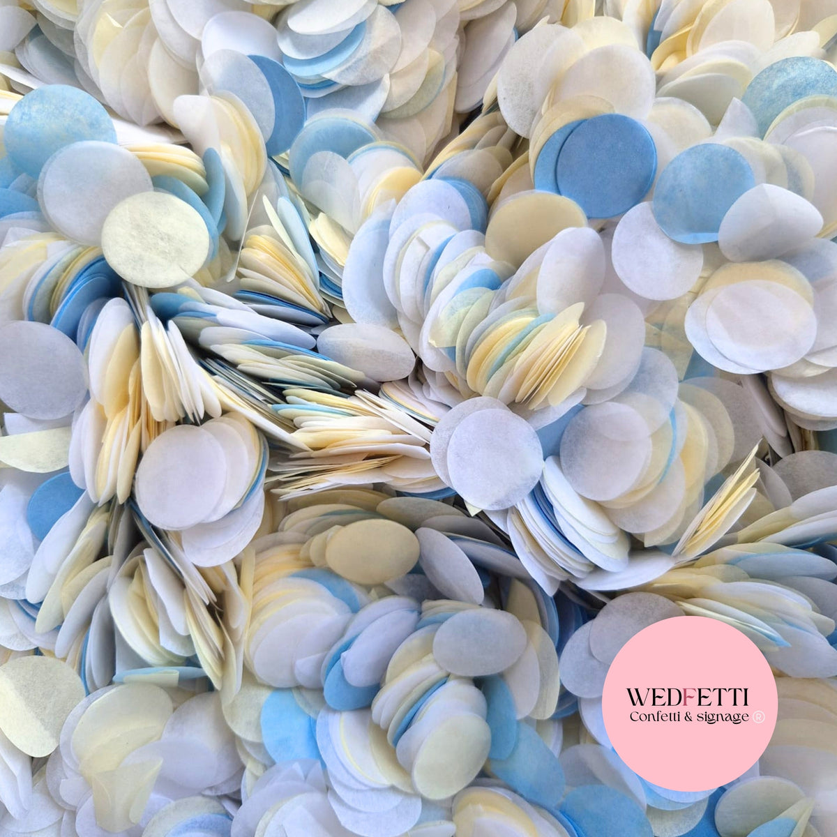 Circles Large 2.5cm Biodegradable - Dusty Blue Medium Ivory White