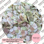 Circles Large 2.5cm Biodegradable - Light Rose Gold Light Ivory Light Sage