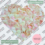 Paper Confetti hearts 1.5cm - Baby Pink Light Ivory