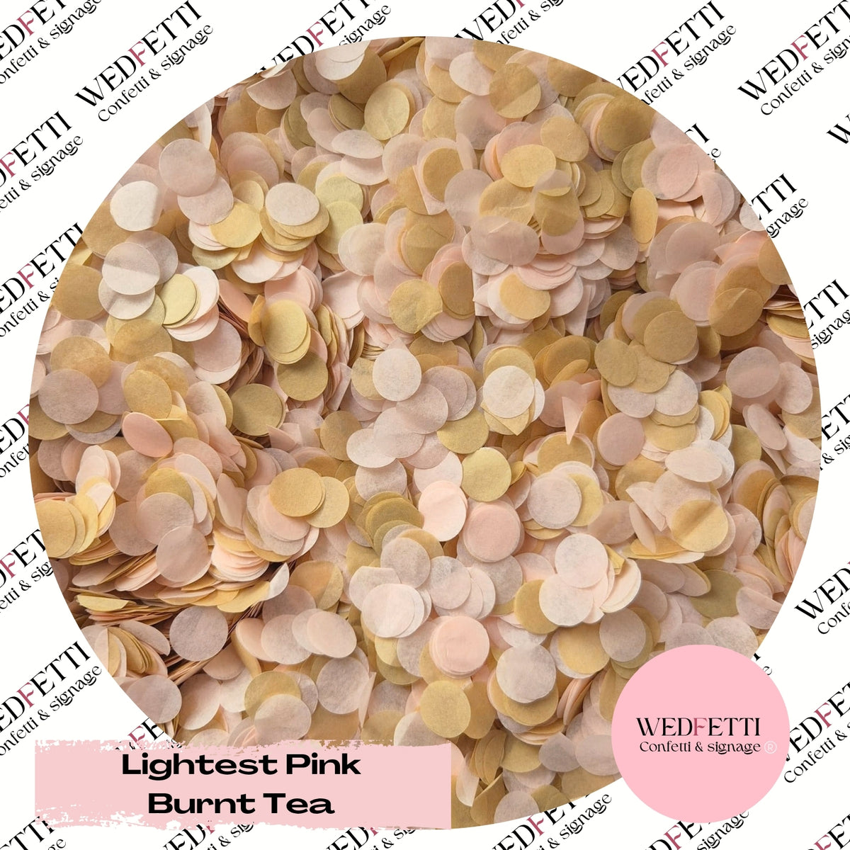 Slow falling paper Confetti - Lightest Pink Burnt Tea