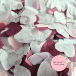 Biodegradable paper Confetti hearts - Burgundy Pink