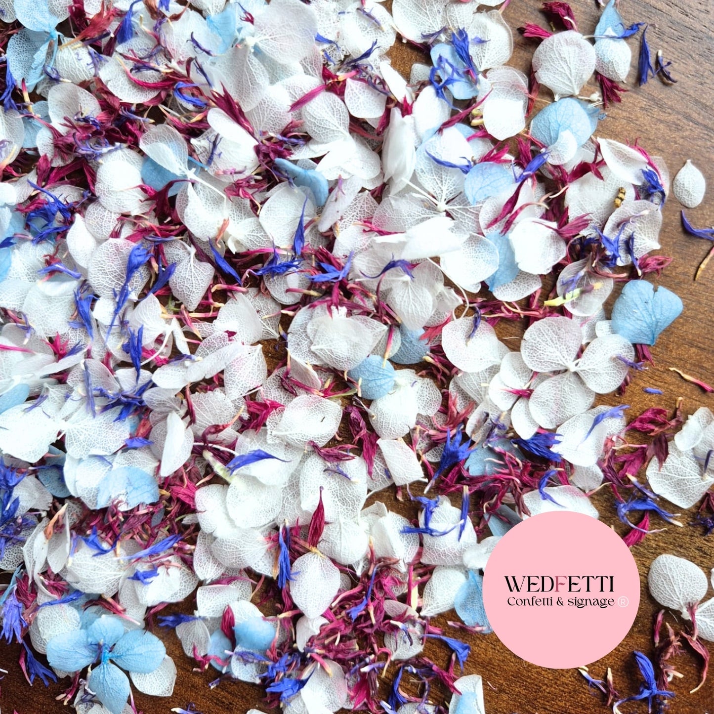 Snow Petal Confetti® - Snow Petals - White Blue & Burgundy Blue CF