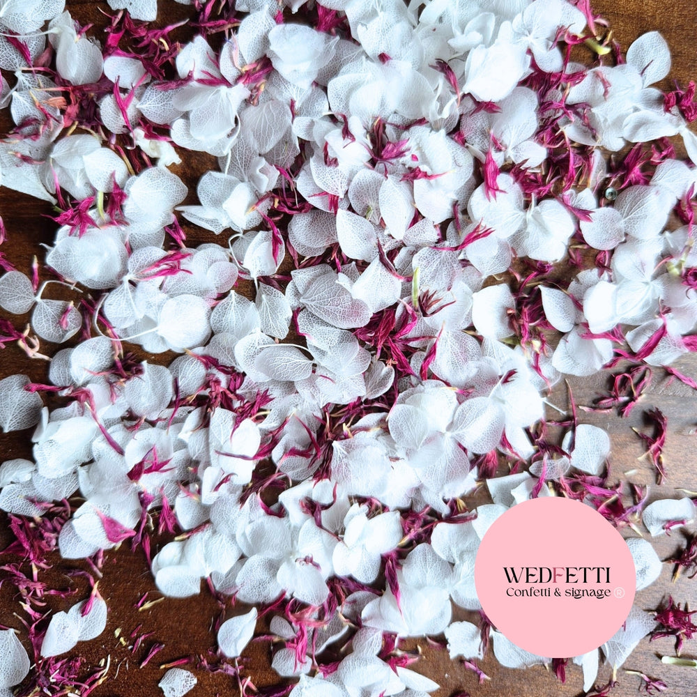 Snow Petal Confetti® - Snow Petals - White & Burgundy CF