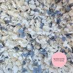 Light Ivory white & Dusty Blue Hydrangea petals
