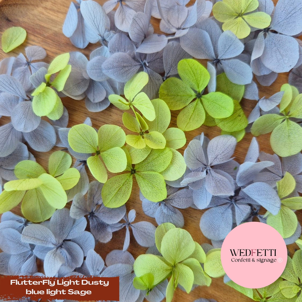FlutterFly® Petal Confetti - Light Dusty Blue Light Sage
