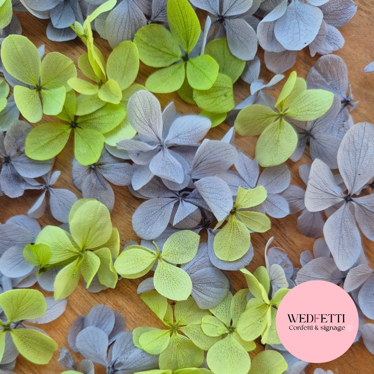 FlutterFly® Petal Confetti - Light Dusty Blue Light Sage